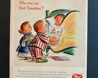 Vintage Post Cereal Ads | 1950’s And 1960’s | Several Styles | Original Retro Advertisements | Magazine Print Advertising