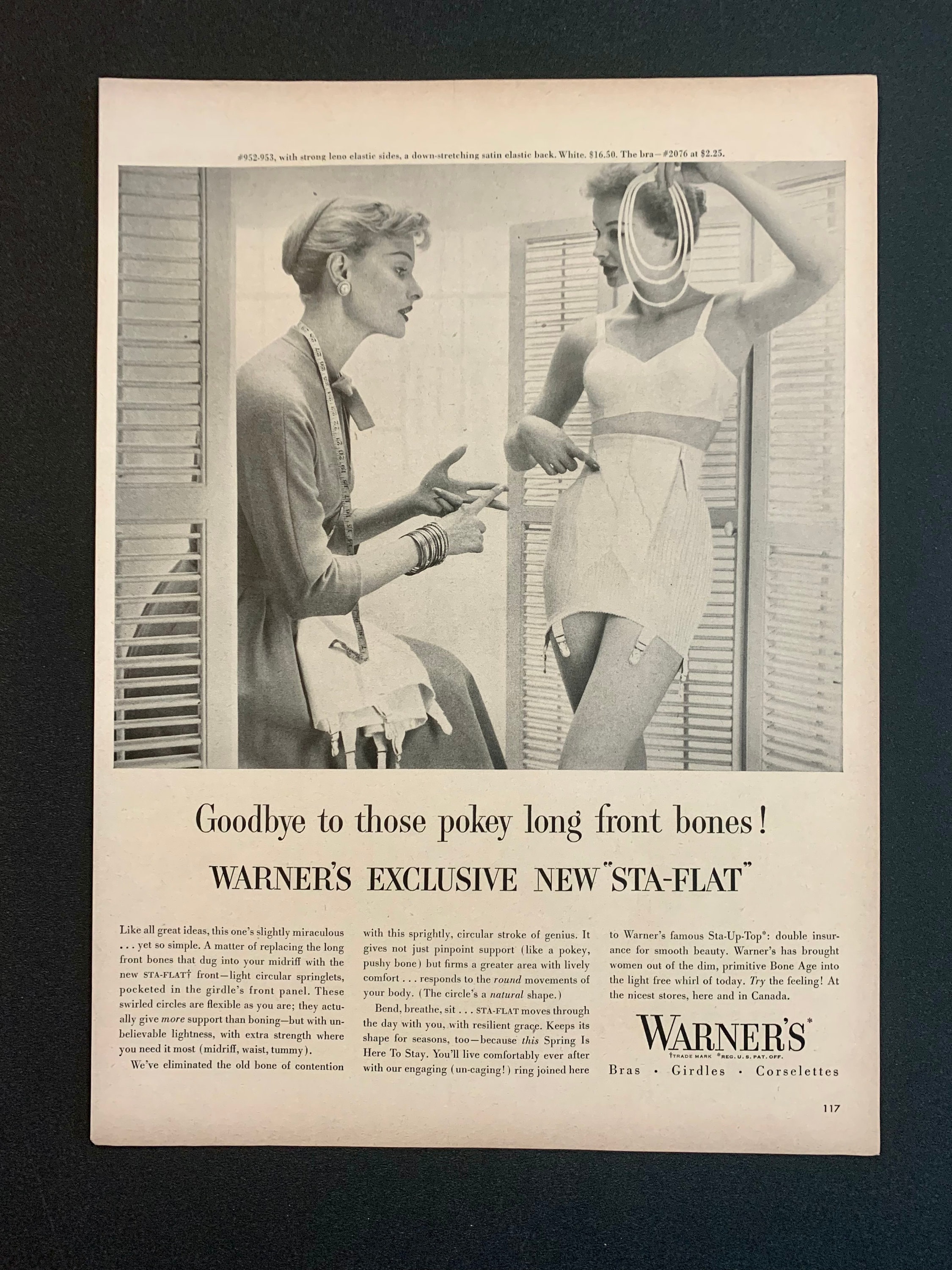 1951 women's Gilead strapless bra slip United Mills Corp vintage lingerie  ad 