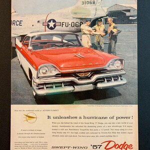 1957 Dodge Custom Royal Lancer Swept Wing Promotional Advertising Poster 1957 Dodge Custom Royal Lancer Swept Wing Promotional Advertising Poster