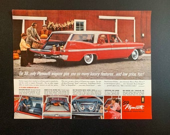 1959 Plymouth Suburban Station Wagon Original Vintage Retro Classic Car Advertisement Magazine Ads