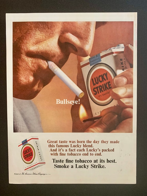 1960s Lucky Strike Cigarettes Ads Several Styles Original Vintage