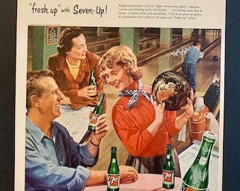 Vintage 7up Ads 1950’s And 1960’s |  Several Styles |  Original Vintage Retro Classic Advertisements  Magazine Print Advertising  Ads