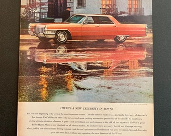 1965 Cadillac Sedan de Ville Original Vintage Retro Classic Car Advertisement Magazine Ads