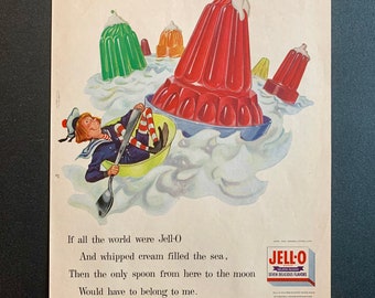 1950’s Jello Advertisements  | Several Styles | Original Vintage Retro Classic Ads | Magazine Print Advertising Poster