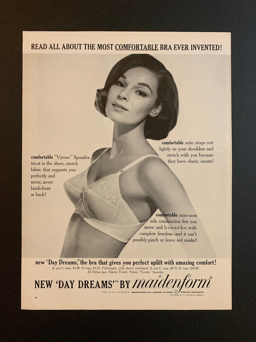 1950 women's Maidenform bra I dreamed I went to the theater