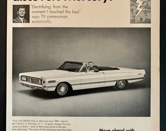 1966 Mercury Park Lane Convertible Original Vintage Retro Classic Car Advertisement Magazine Ads