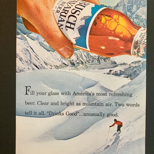 1950’s Busch Bavarian Beer Ads | Several Styles |  Original Vintage Retro Advertisements | Magazine Print Advertising Poster Ads