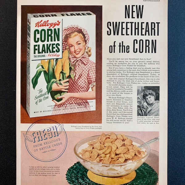 Vintage Kellogg’s Cereal Ads | Several Styles | 1950’s And 1960’s | Original Retro Advertisements |  Magazine Print Advertising