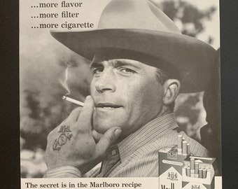 1950’s Marlboro Cigarettes Original Vintage Retro Classic Advertisement Magazine Ads