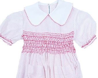 Vintage Swiss Dot Voile Girls' Smocked Dress