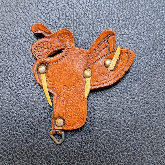 Handmade Pewter Saddle Brooch – Western Equestrian Jewelry, Horse Lover Gift - View #4