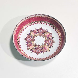 Vintage Austrian Steinbock Hand Painted Gold Enameled Round Dish