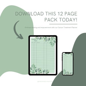 Cancer Treatment Planner Organiser Journal Tracker - Digital Download - Printable PDF Planner. GoodNotes Compatible