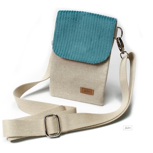Praktische Handytasche "Twin" zum Umhängen, Crossbodytasche, Doppeltasche, Schultertasche, kleine Umhängetasche, Designertasche, Twinbag