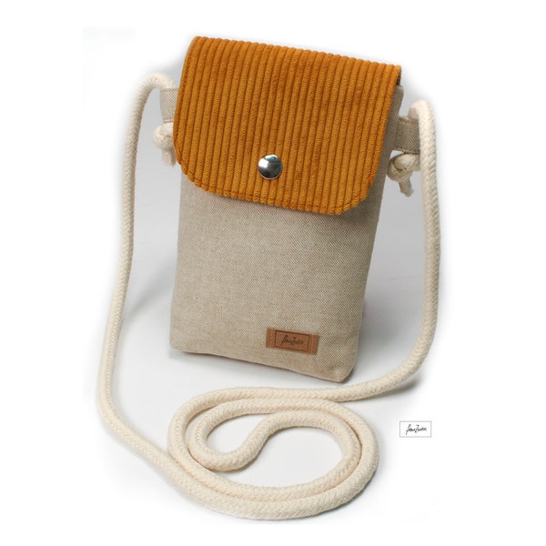 Fine, small cell phone bag "Tiny" with different flap variants, designer crossbody, practical shoulder bag, handy shoulder bag