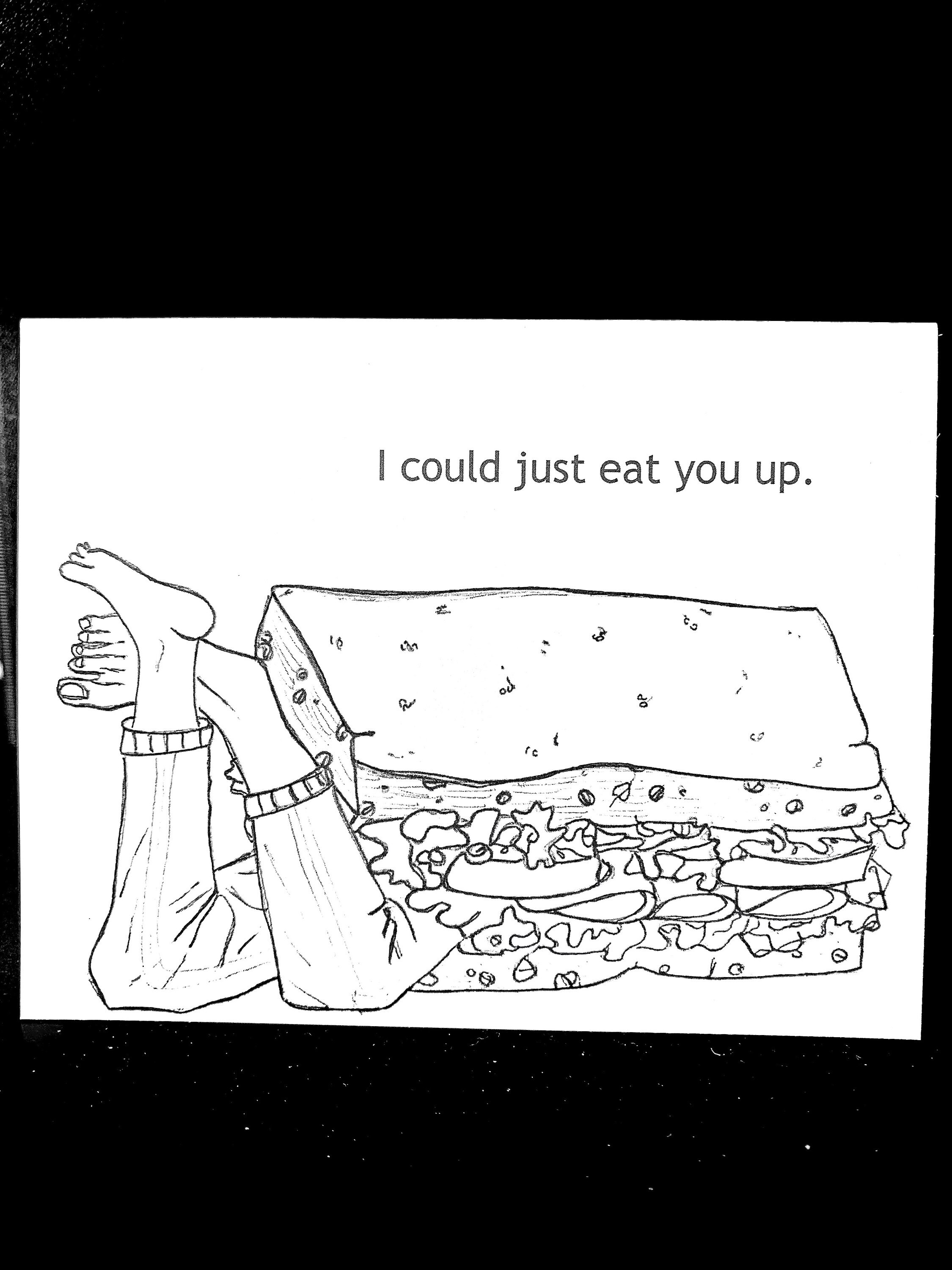 Eat You Up. Hand Draw Printed Greeting Card. - Etsy