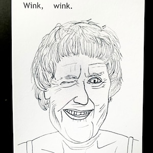 Wink, wink. Quirky, Hand Drawn, Printed Greeting Card