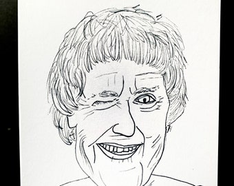 Guiño guiño. Tarjeta de felicitación peculiar, dibujada a mano e impresa