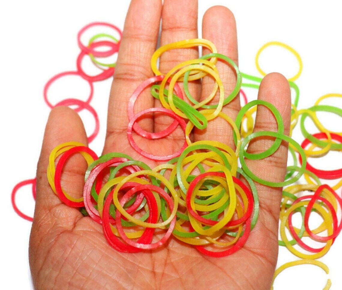 50 pcs of colourful normal size hair rubber bands/jewelry use Etsy
