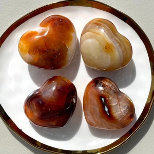 Carnelian Hearts (You Choose), Carnelian, Crystal Hearts, Crystal Healing, Root Charka, Self Confidence, Creativity
