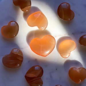 Honey Calcite Hearts (You Choose), Mini Calcite Hearts, Honey Calcite, Mini Hearts, Crystal Healing,