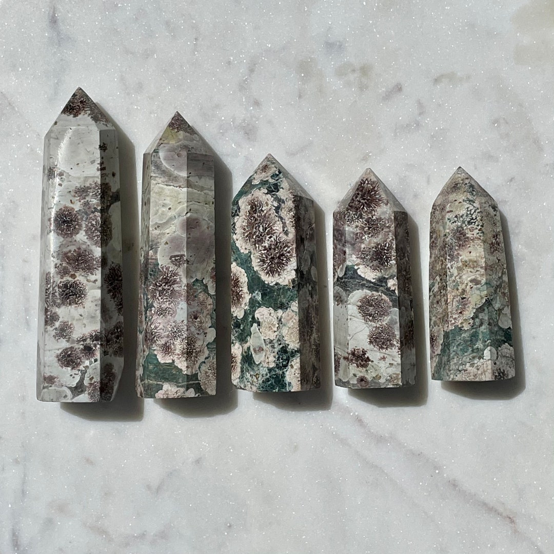 Green Flower Jasper Towers (you Choose), Rhyolite Green Flower Jasper ...