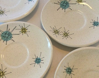 Vintage Mid Century Franciscan Starburst 1950 Set of 4 Sucers