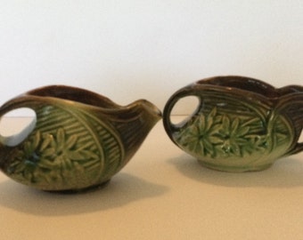 Vintage McCoy Daisy Pattern Sugar and Creamer Pottery