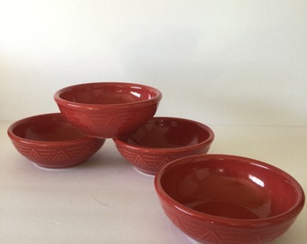 HF Coors Red AztecPatternCereal Bowls