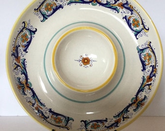 Rocco Deruta Hand-painted Chip and Dip 12” Platter