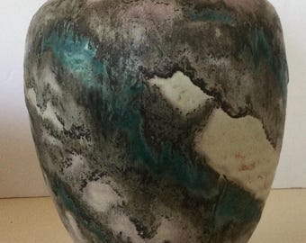 Stunning Lavender,Aqua, Cream Studio Art  Vase