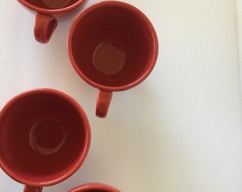 Set of 4 HF Coors Red Aztec Patterned Coffee Cups
