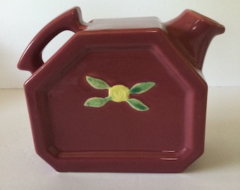 Coorsite Pottery Vintage Pitcher ~ Burgundy & White - Etsy