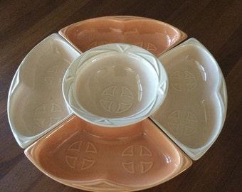 Vintage Retro Maurice California Pink& Apricot Lazy Susan Set ( Excellent Condition )
