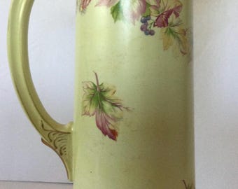 Rare Vintage 13” Floral Porcelain Decorative Pitcher/Vase