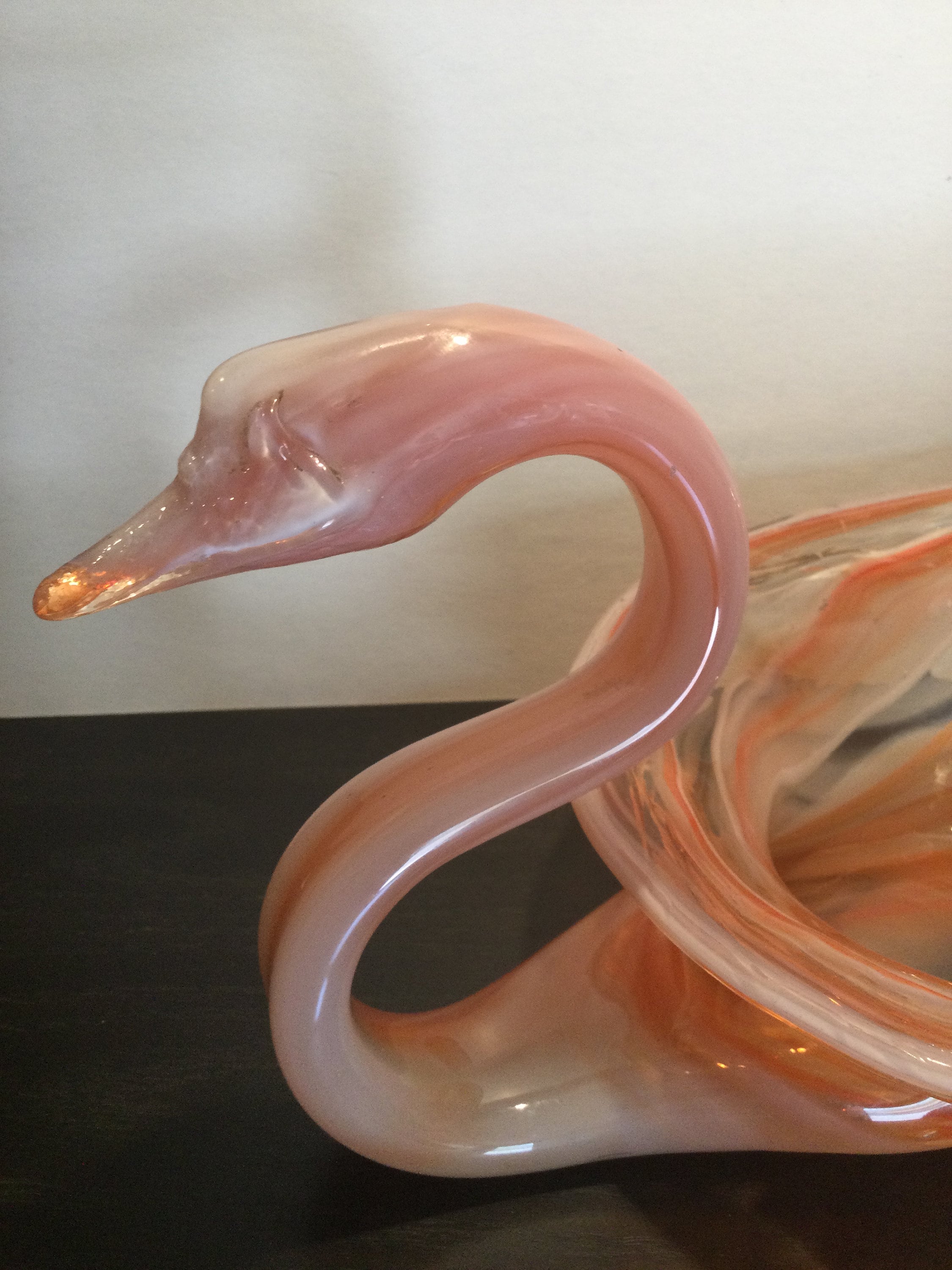 Vintage Sooner Handblown Apricot Colored Glass Swan - Etsy