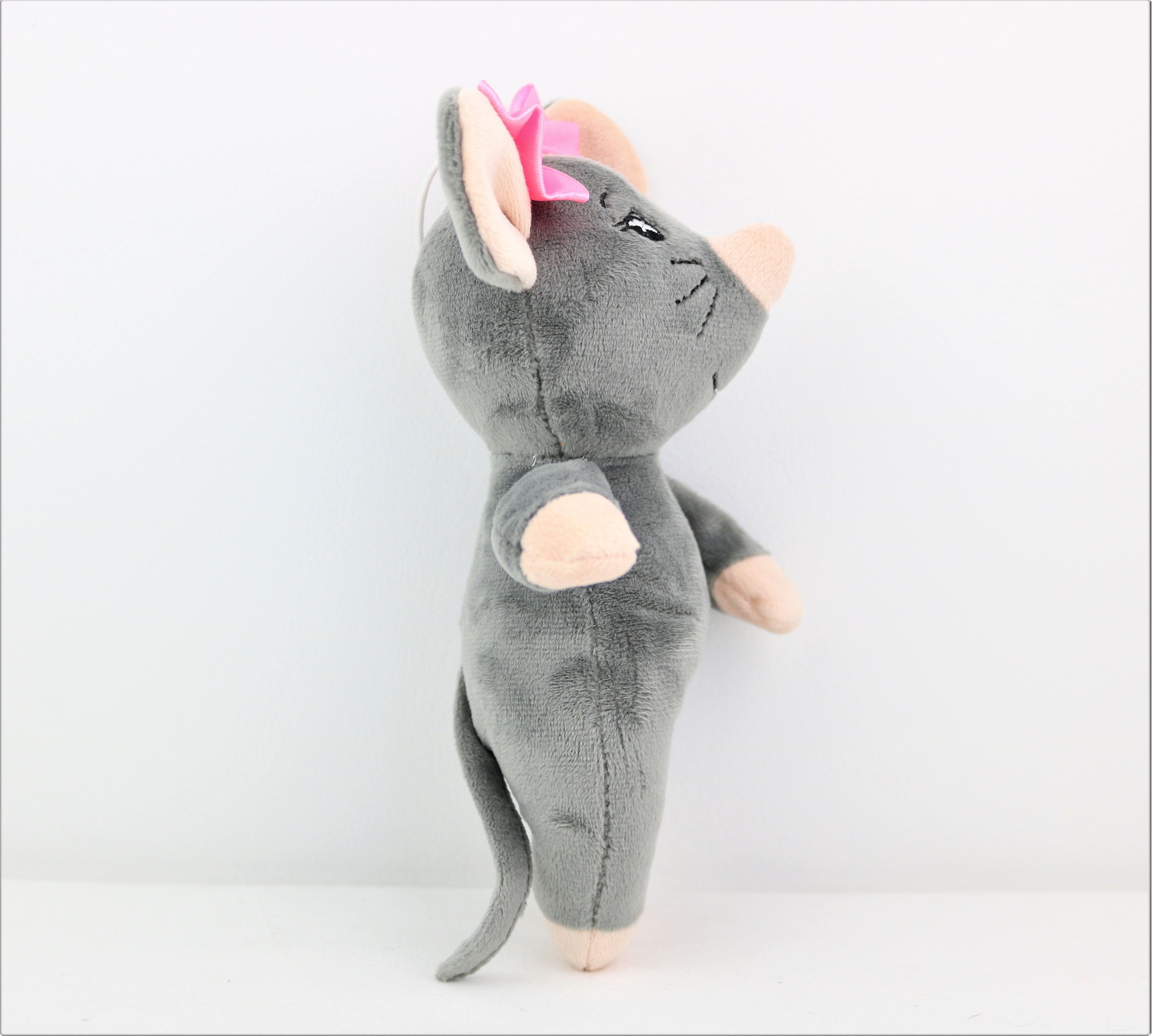 Mouse Soft Toy Mouse Plush Stuffed Animal Pink Bow Smiling Etsy UK