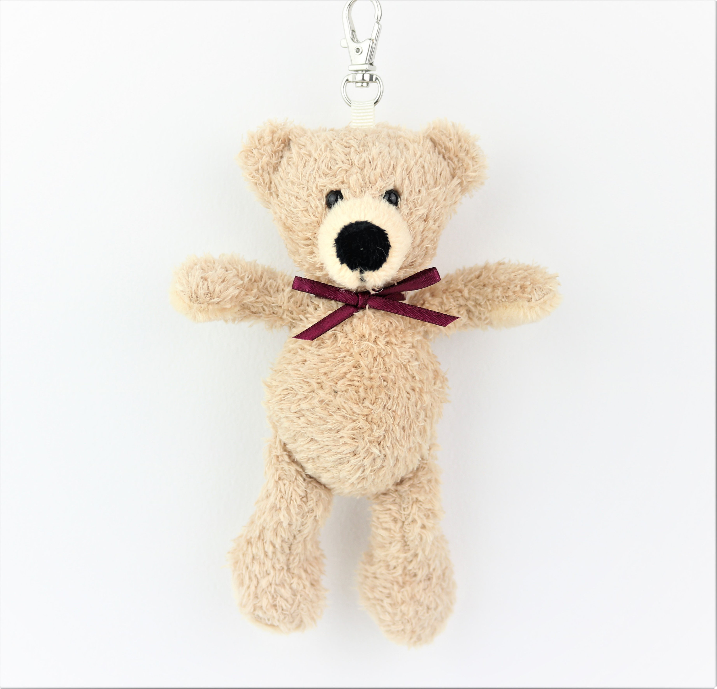 Teddy Bear Keychain Beige Small Teddy Soft Toy Key Chain Accessory Bag