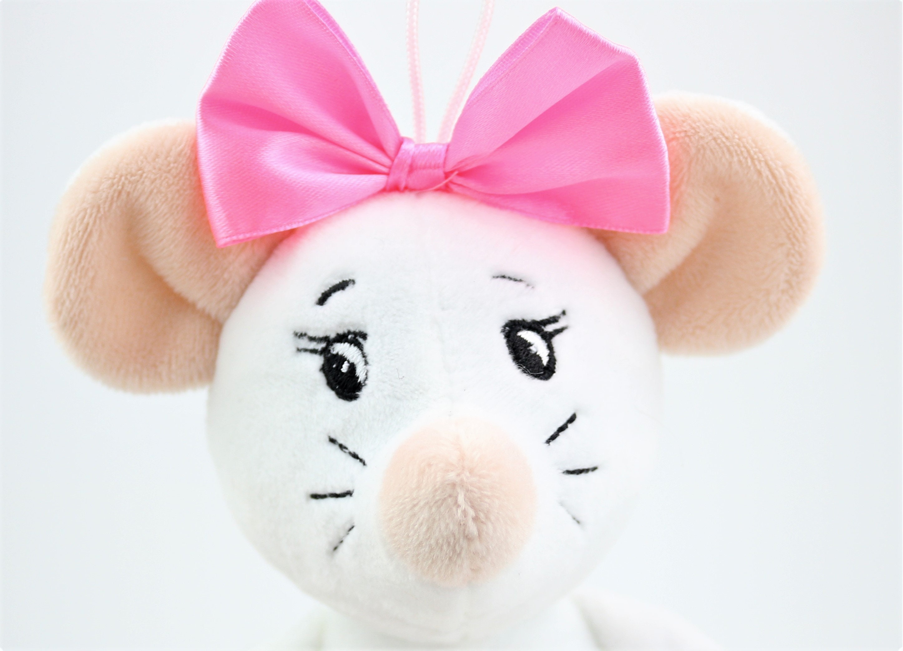 Mouse Soft Toy Mouse Plush Stuffed Animal Pink Bow Smiling Etsy UK