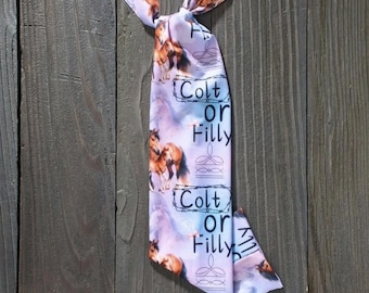 Horse Gender Reveal Tail Bag, Mare and Foal Design