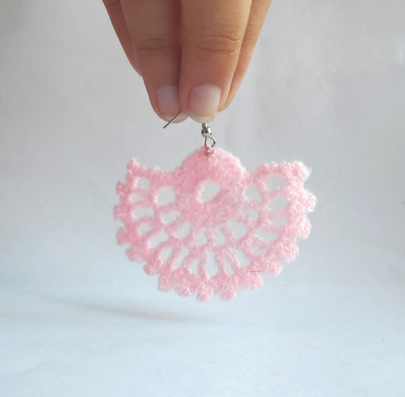 Rose Crochet Earrings Handmade Jewellery Etsy