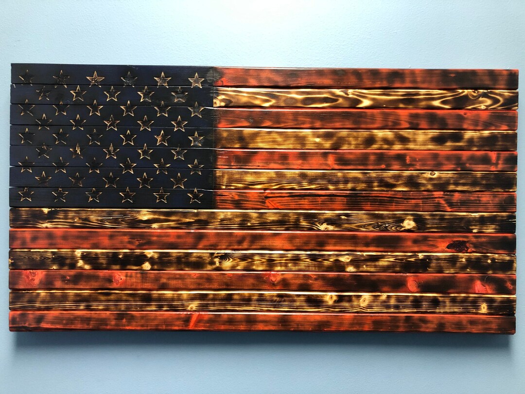 Handmade Rustic Wood American Flag - Etsy