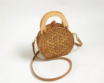 small wicker handbag