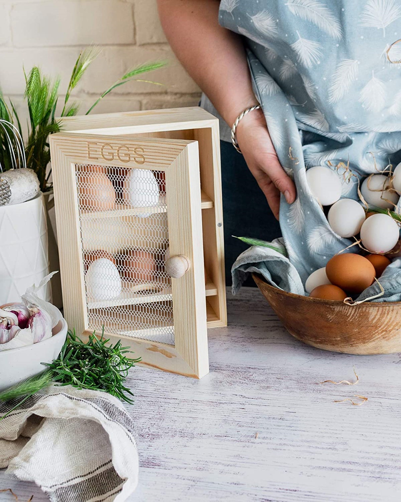 Wooden Egg Holder Countertop Egg Storage 12 Eggs Egg Etsy