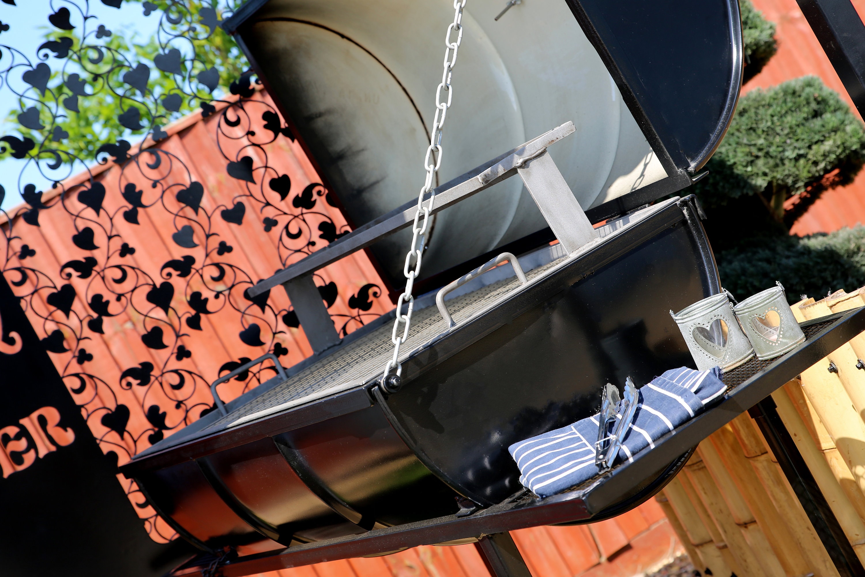 Oil Drum Smoker. BBQ. Steel Drum Barbecue. Upcycled Oil Drum Barbeque