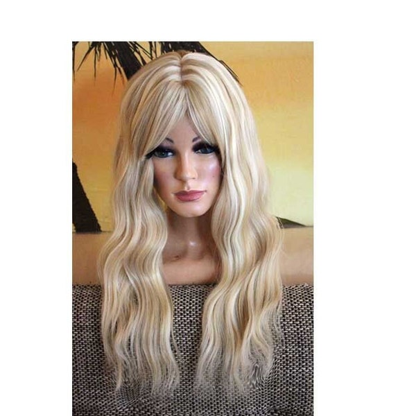 Toupee Women's Woman Toupee Topper Clip In Hairpiece Light Blonde Medium Blonde Silk Base Top Wavy Wavy Like Real Hair Scalp Long 160%