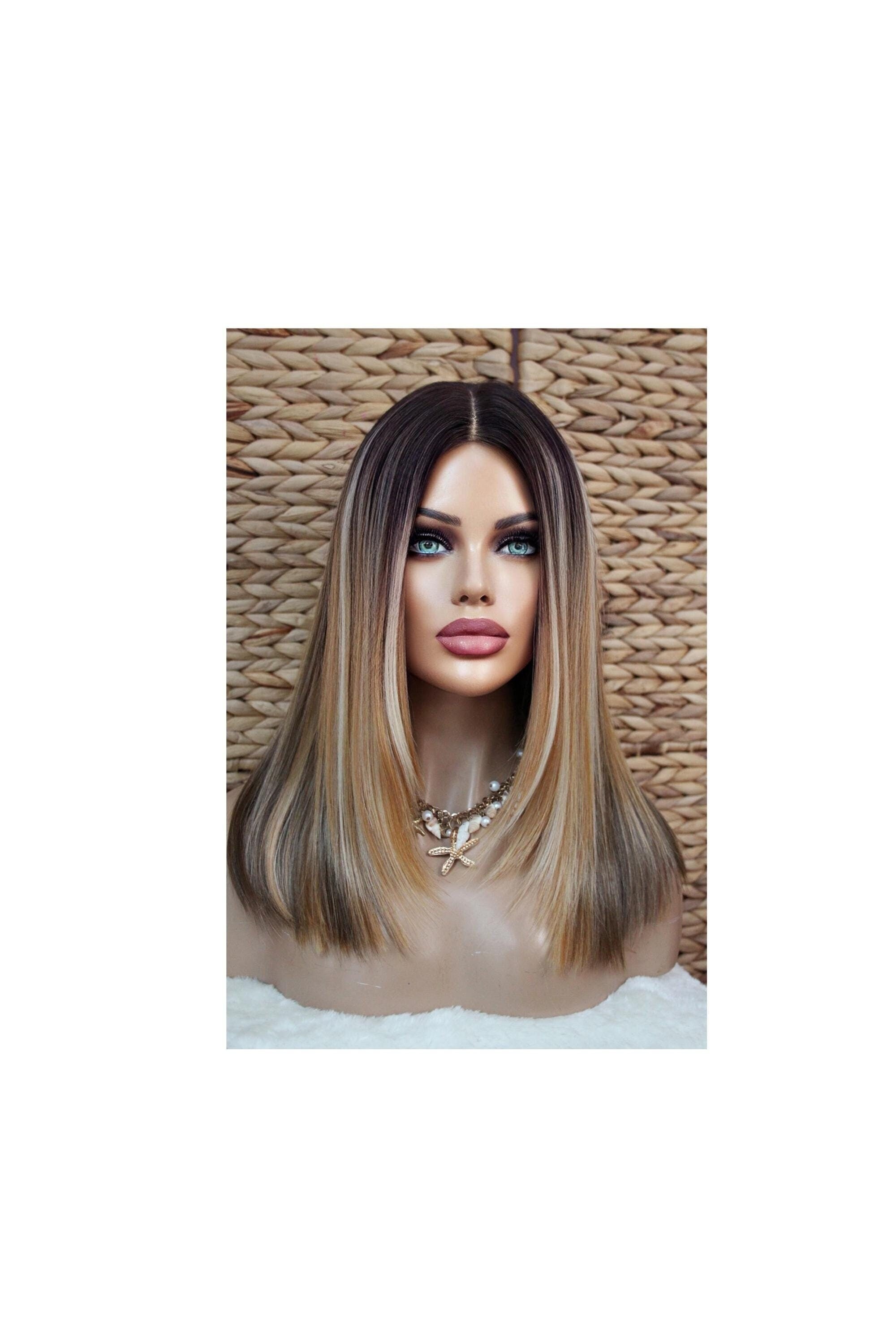 WIG ME UP Damen Perücke Lang Glatt – Hellblond-Goldblond Mix, LG26, 55 Cm, Kunstfaser