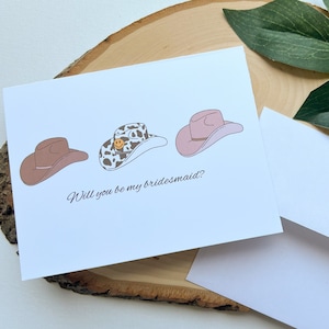 Cowboy Hat Bridesmaid Proposal Card