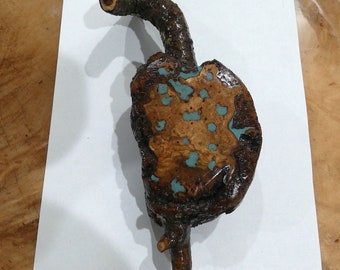 Small Cherry Burl With Turquoise Powder Inlay