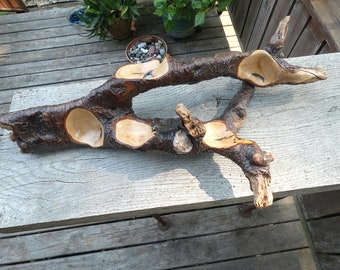Lake Superior Driftwood Root Bowl With Stones